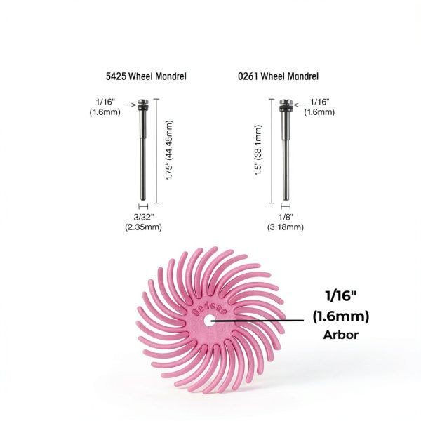 DEDECO Radial Bristle Disc Pink Polishing Tools Fine Grit-7