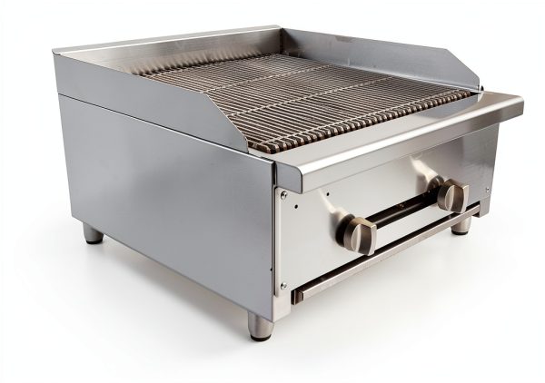 24'' Commercial Charbroiler Lava Rock 2-Burner Griddle STEELBUS-9