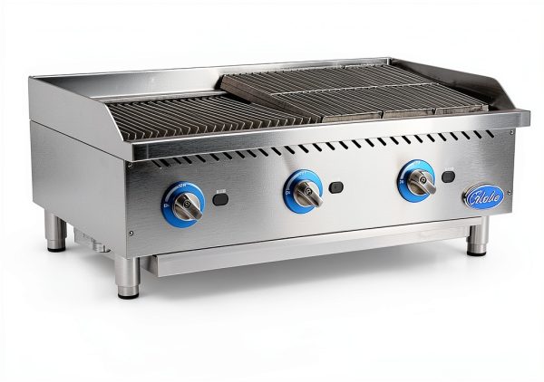 Globe Countertop 36" Gas Charbroiler Adjustable Height Stainless Steel-7