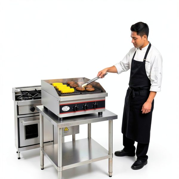 Express-KitchQuip 18" Countertop Gas Charcoal Broiler 18,000 BTU Iron-2