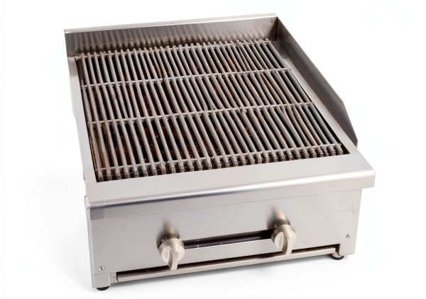24'' Commercial Charbroiler Lava Rock 2-Burner Griddle STEELBUS-3