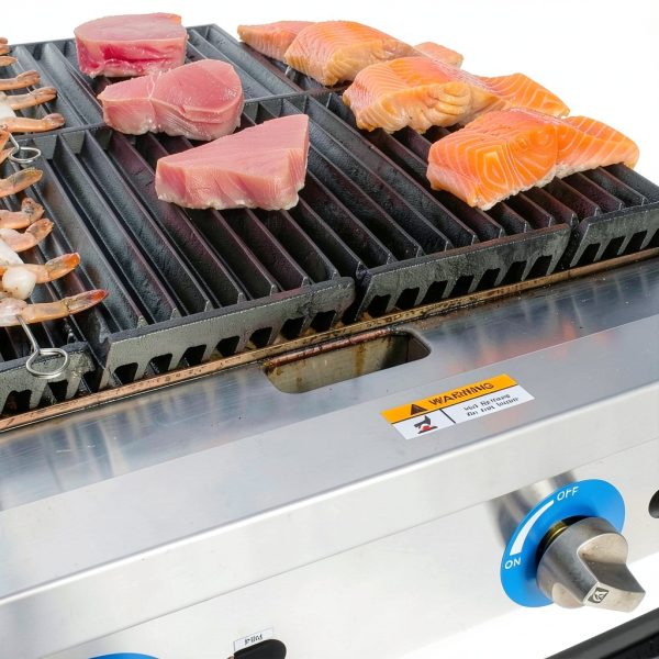 Globe Food Equip Countertop 24in Cast Iron Gas Charbroiler GCB24G-CR-6