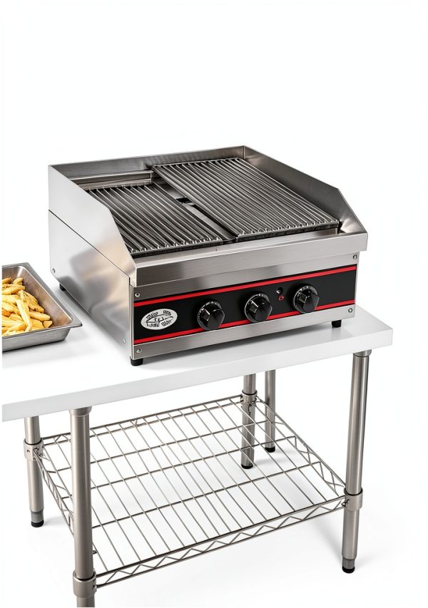 Express-KitchQuip 18" Countertop Gas Charcoal Broiler 18,000 BTU Iron-3