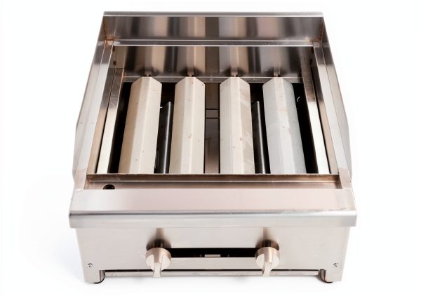 24'' Commercial Charbroiler Lava Rock 2-Burner Griddle STEELBUS-4