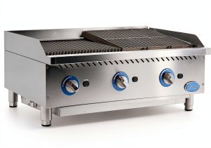 Globe Countertop 36" Gas Charbroiler Adjustable Height Stainless Steel-0