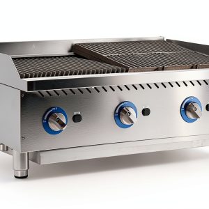 Globe Countertop 36" Gas Charbroiler Adjustable Height Stainless Steel-0