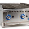 Globe Food Equip Countertop 24in Cast Iron Gas Charbroiler GCB24G-CR-0