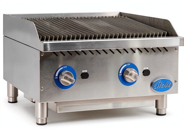 Globe Food Equip Countertop 24in Cast Iron Gas Charbroiler GCB24G-CR-0