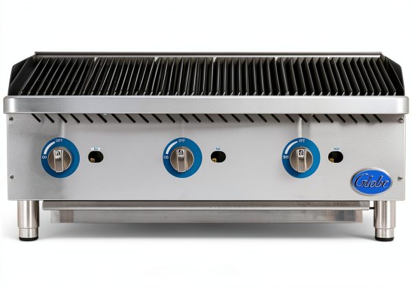 Globe Countertop 36" Gas Charbroiler Adjustable Height Stainless Steel-1