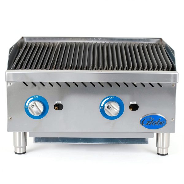 Globe GCB24G-RK 24" Commercial Gas Charbroiler 2 Burners 80k BTU-2