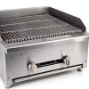 24'' Commercial Charbroiler Lava Rock 2-Burner Griddle STEELBUS-0