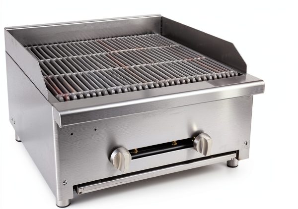 24'' Commercial Charbroiler Lava Rock 2-Burner Griddle STEELBUS-0