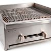 24'' Commercial Charbroiler Lava Rock 2-Burner Griddle STEELBUS-2