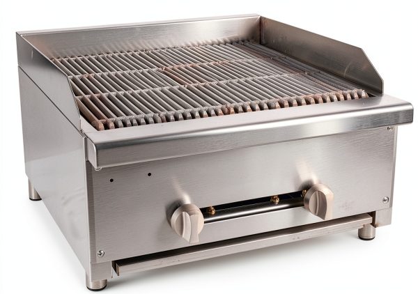 24'' Commercial Charbroiler Lava Rock 2-Burner Griddle STEELBUS-2