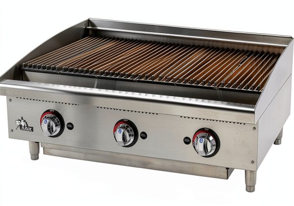 Gas Charbroiler Star Radiant 36in Stainless Steel with Splash-Guard-0